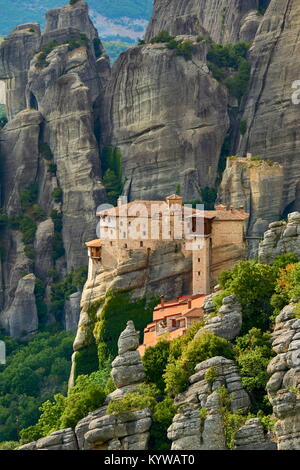 Das Kloster Roussanou, Meteora, Griechenland Stockfoto