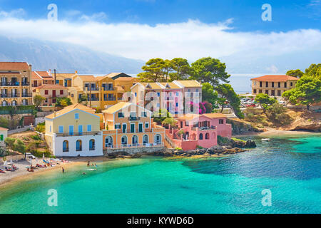 Assos Dorf, Kefalonia, Griechenland Stockfoto