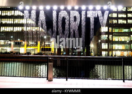 London, Großbritannien. 16 Jan, 2018. Mehrere Kunstwerke auf Anzeige an der Canary Wharf im Rahmen der diesjährigen Feier der Licht und Technik. Credit: Yanice Idir/Alamy leben Nachrichten Stockfoto