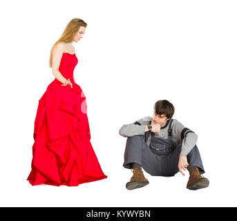 Konzept der mesalliance und ungleiche übereinstimmen. Stockfoto