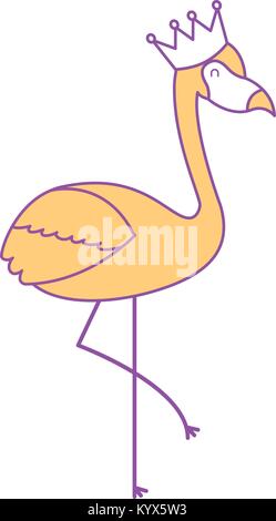 Flamingo crown Vogel exotische Bild Stock Vektor