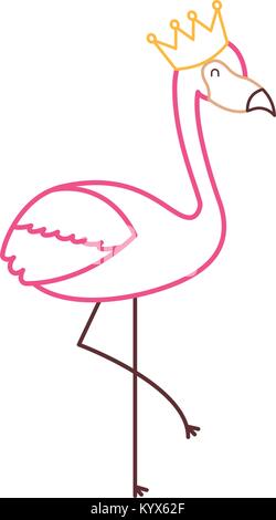 Flamingo crown Vogel exotische Bild Stock Vektor