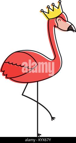 Flamingo crown Vogel exotische Bild Stock Vektor