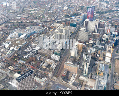 Ein Luftbild von Croydon Stadtmitte, South East England Großbritannien Stockfoto