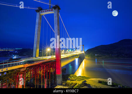 Jiangjin, Yangtze River Bridge, im Bau Stockfoto