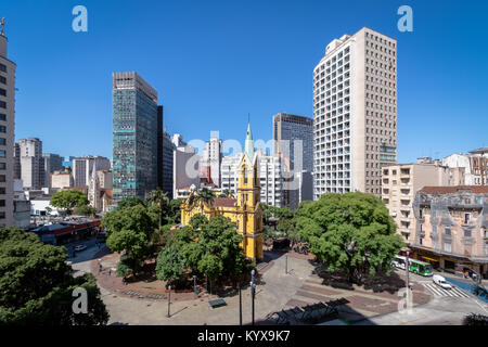 Nossa Senhora do Rosário Dos Homens Pretos (Unserer Lieben Frau vom Rosenkranz von der Schwarzen Männer) Kirche am Largo Paicandu - Sao Paulo, Brasilien Stockfoto