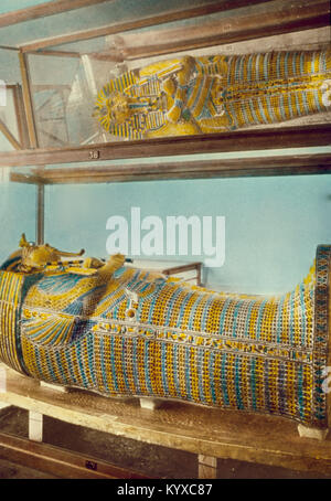 Kairo. King Tutankhamen Sarg Stockfoto