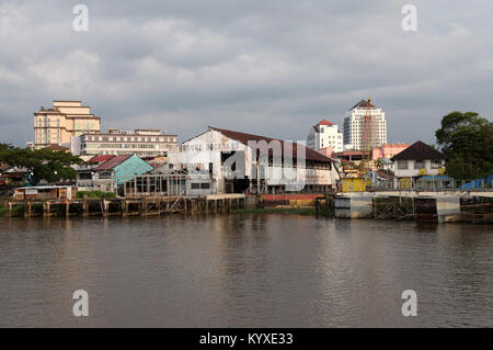 Brooke, die Werft am Sarawak River in Kuching. Stockfoto