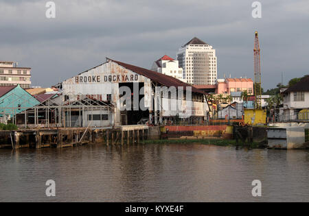 Brooke, die Werft am Sarawak River in Kuching. Stockfoto