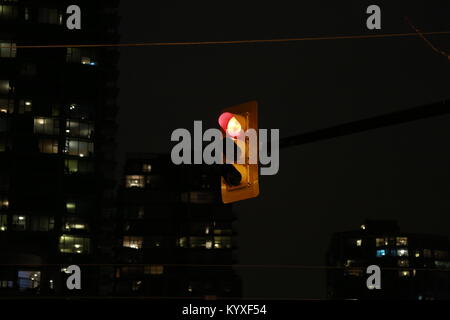 Ampel rot Nacht Stockfoto