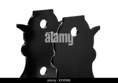 Abstract Black Metal Fixatoren, Unterstützung für Holzbalken Stockfoto