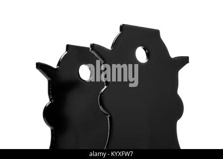 Black Metal Fixatoren, Unterstützung für Holzbalken Stockfoto