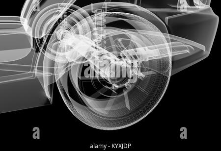 X-ray Federung hinten Auto Stockfoto