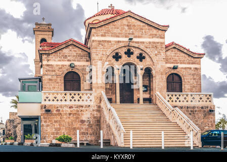 Blick auf die orthodoxe Kirche Panagia Theoskepasti siebten Jahrhundert, Paphos, Zypern. Stockfoto