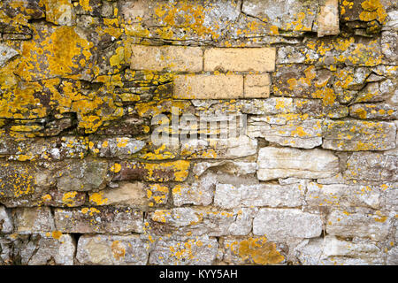 Alte Stein und Ziegel Wand Textur Hintergrund Stockfoto