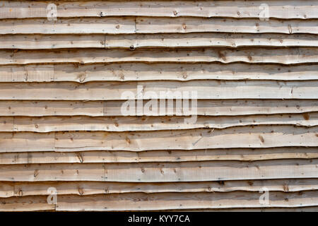 Rustikale Feather Edge Holz Wand Stockfoto