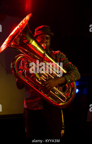 Söhne von Kemet Band während 2018 New York Winter Jazz Festival (Foto von Lev Radin/Pacific Press) Stockfoto