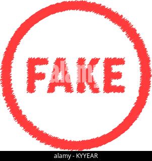 Red scribble Fake melden Stock Vektor