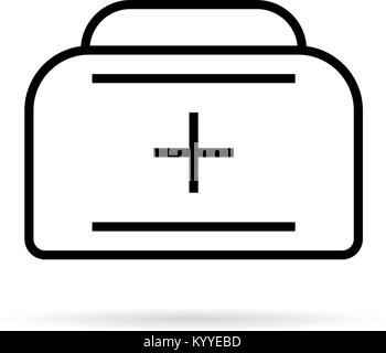 Schwarze dünne Linie medizinischen Fall Stock Vektor