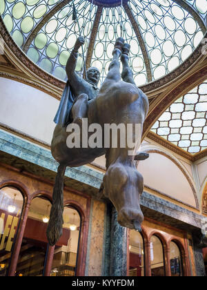 Parodie auf den Wenzelsplatz Denkmal, Lucerna, Lucerna Music Bar, New Town, Prag, Tschechische Republik Stockfoto