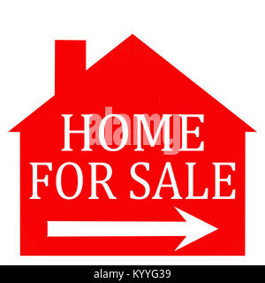 Home Verkauf Abbildung rot weiss Logo Stockfoto