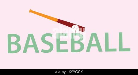 Baseball-Schläger und Ball-Abbildung Stock Vektor