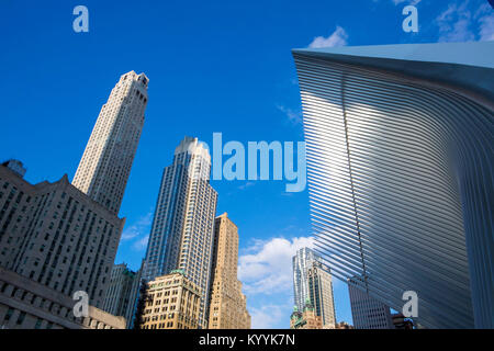 Teil der Oculus Struktur, am World Trade Center Station Verkehrsknotenpunkt in New York City, USA Stockfoto