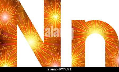 Satz von Buchstaben, Feuerwerk, N Stock Vektor