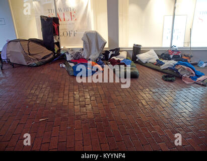 Eine obdachlose Feldlager in den Brighton Lanes Stockfoto