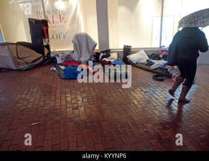 Eine obdachlose Feldlager in den Brighton Lanes Stockfoto