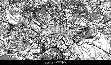 Urban vektor Stadtplan von Leeds, England Stock Vektor