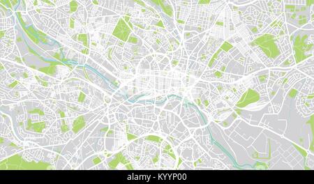 Urban vektor Stadtplan von Leeds, England Stock Vektor