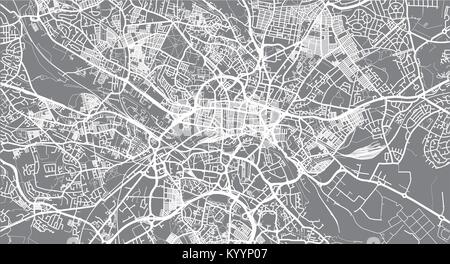 Urban vektor Stadtplan von Leeds, England Stock Vektor