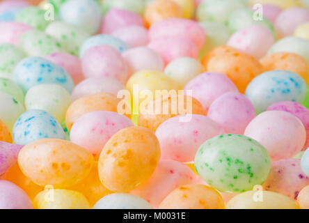 Bunt gefleckt Ostern jelly bean candy Hintergrund Stockfoto