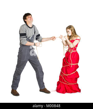 Konzept der mesalliance und ungleiche übereinstimmen. Stockfoto