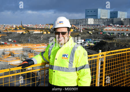 Simone Rossi, Chief Executive der Energieriese EDF Energy am Standort der Hinkley Point C Kernkraftwerk. Stockfoto