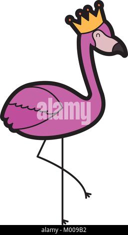 Flamingo crown Vogel exotische Bild Stock Vektor