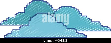 Wolken pixel Klima tag Natur Stock Vektor
