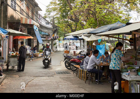 Bangkok, alte Stadt, am Kanal gelegenes Nahrungsmittelverkäufer Stockfoto