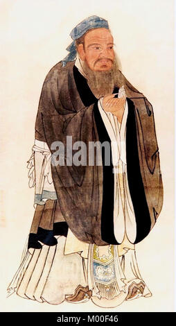 Konfuzius (551-479 v. Chr.). Malerei der chinesische Philosoph, C. 1494-1552 Stockfoto