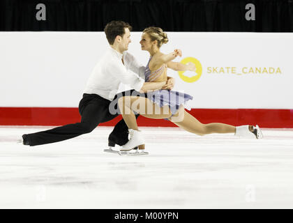 Vancouver, British Columbia, Kanada. 13 Jan, 2018. KIRSTEN MOORE - Türme und MICHAEL MARINARO skate in der Paare kostenlose Programm während der 2018 Canadian Tire nationalen Meisterschaften Doug Mitchell Thunderbird Sport Center am 13 Januar, 2018 in Vancouver, BC, Kanada. Credit: Andrew Kinn/ZUMA Draht/ZUMAPRESS.com/Alamy leben Nachrichten Stockfoto