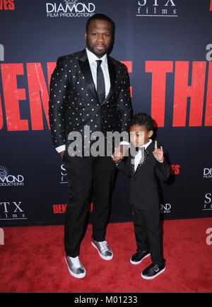 Los Angeles, Kalifornien, USA. 17 Jan, 2018. Curtis "50 Cent" Jackson, Vater Jackson. ''Den der Diebe'' Los Angeles Premiere am Regal Cinemas LA Live statt. Credit: Birdie Thompson/AdMedia/ZUMA Draht/Alamy leben Nachrichten Stockfoto