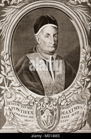 Papst Benedikt XIII. war Papst von 29. Mai 1724 bis zu seinem Tod im Jahr 1730 Stockfoto