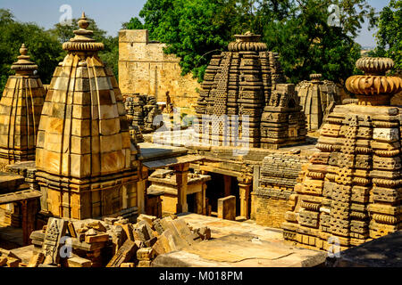 Bateshwar Hindu Tempel Ruinen Madhya Pradesh, Indien Stockfoto