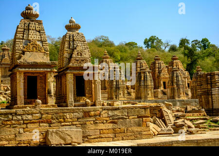 Bateshwar Hindu Tempel Ruinen Madhya Pradesh, Indien Stockfoto