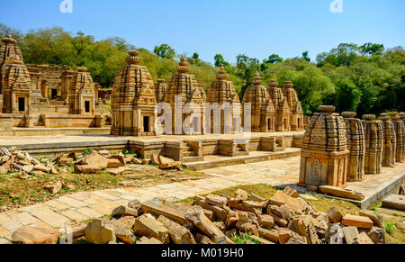 Bateshwar Hindu Tempel Ruinen Madhya Pradesh, Indien Stockfoto