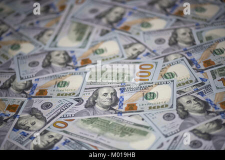 100 US-Dollar Banknoten (neue Stichprobe) Stockfoto