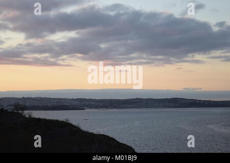 Frühjahr/Sommer Sonnenuntergang in Devon Stockfoto