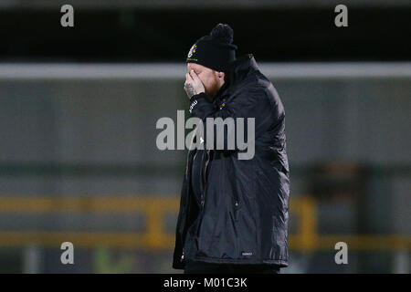 Frustration für Romford Manager Paul Martin in Romford vs Ware, Bostik League Division 1 Nord Fußball am Schiff Lane am 17. Januar 2018 Stockfoto