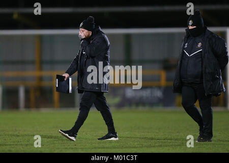 Frustration für Romford Manager Paul Martin in Romford vs Ware, Bostik League Division 1 Nord Fußball am Schiff Lane am 17. Januar 2018 Stockfoto